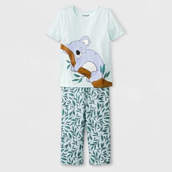 2/$15 CAT & Jack Toddler Moon Light Jade Pajama Set NWT - Picture 1 of 5